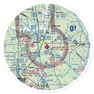 Arcadia Municipal Airport (X06) VFR Sectional Sticker (30 mile)
