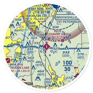 Pilot Country Airport (X05) VFR Sectional Sticker (20 mile)