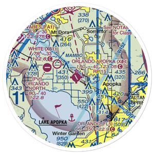 Orlando Apopka Airport (X04) VFR Sectional Sticker (20 mile)