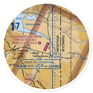 Yellowstone Airport (WYS) VFR Sectional Sticker (20 mile)