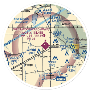 West Woodward Airport (WWR) VFR Sectional Sticker (20 mile)