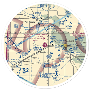 West Woodward Airport (WWR) VFR Sectional Sticker (30 mile)