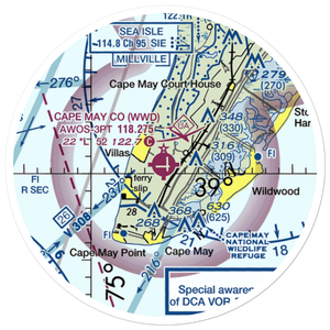 Cape May County Airport (WWD) VFR Sectional Sticker (20 mile)