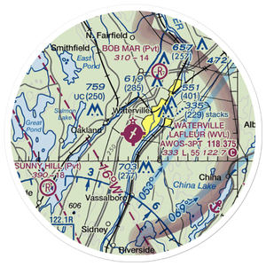 Waterville Robert Lafleur Airport (WVL) VFR Sectional Sticker (20 mile)