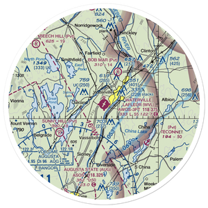 Waterville Robert Lafleur Airport (WVL) VFR Sectional Sticker (30 mile)