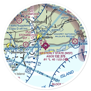 Westerly State Airport (WST) VFR Sectional Sticker (20 mile)