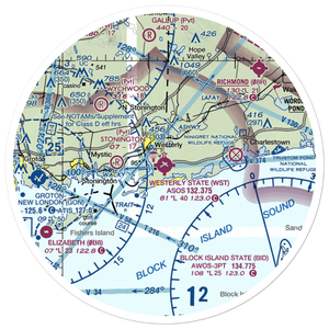 Westerly State Airport (WST) VFR Sectional Sticker (30 mile)
