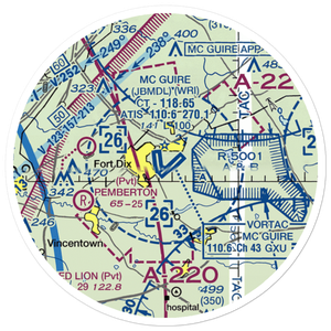 Mc Guire Air Force Base (WRI) VFR Sectional Sticker (20 mile)