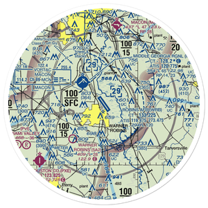 Robins Air Force Base (WRB) VFR Sectional Sticker (30 mile)