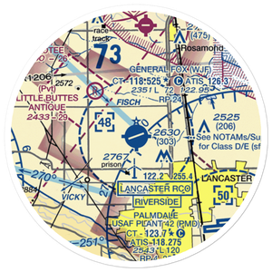 General WM J Fox Airfield (WJF) VFR Sectional Sticker (20 mile)
