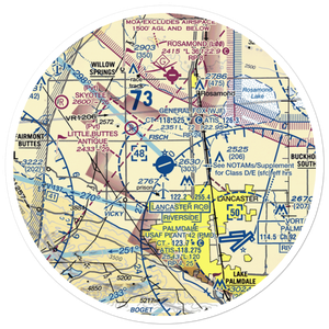 General WM J Fox Airfield (WJF) VFR Sectional Sticker (30 mile)