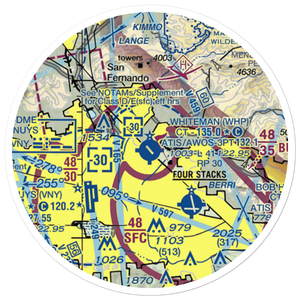 Whiteman Airport (WHP) VFR Sectional Sticker (20 mile)