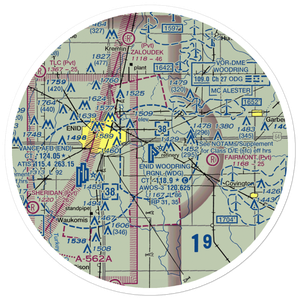 Enid Woodring Regional Airport (WDG) VFR Sectional Sticker (30 mile)