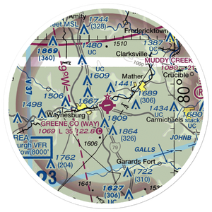 Greene County Airport (WAY) VFR Sectional Sticker (20 mile)