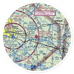 New Kent County Airport (W96) VFR Sectional Sticker (30 mile)