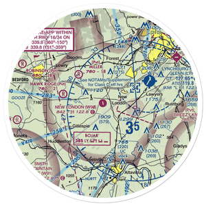 New London Airport (W90) VFR Sectional Sticker (30 mile)