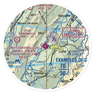 Luray Caverns Airport (LUA) VFR Sectional Sticker (20 mile)