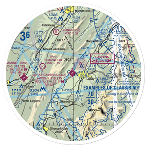 Luray Caverns Airport (LUA) VFR Sectional Sticker (30 mile)