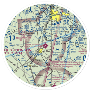 Mount Olive Municipal Airport (W40) VFR Sectional Sticker (30 mile)