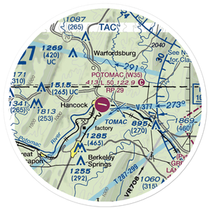 Potomac Airpark (W35) VFR Sectional Sticker (20 mile)