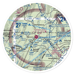 Potomac Airpark (W35) VFR Sectional Sticker (30 mile)