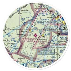 Lunenburg County Airport (W31) VFR Sectional Sticker (30 mile)