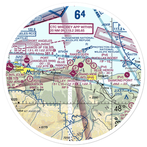Sequim Valley Airport (W28) VFR Sectional Sticker (30 mile)