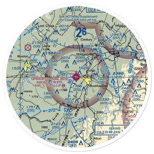 Upshur County Regional Airport (W22) VFR Sectional Sticker (30 mile)