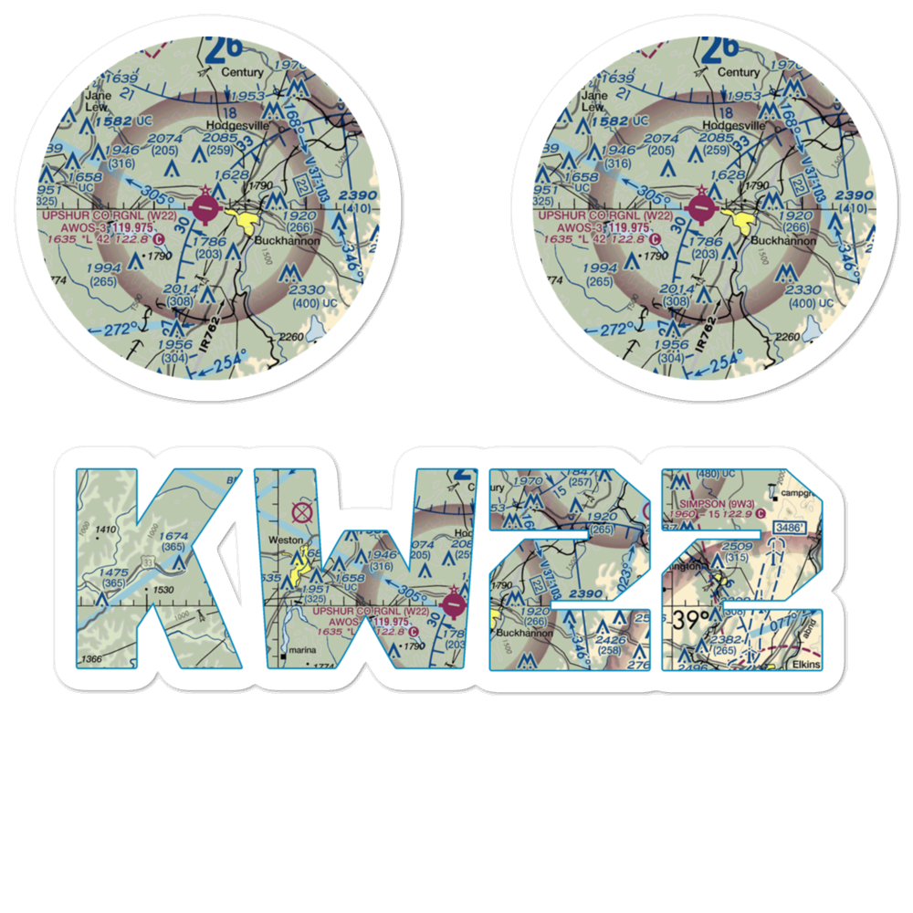 Upshur County Regional Airport (W22) VFR Sectional Sticker Pack 