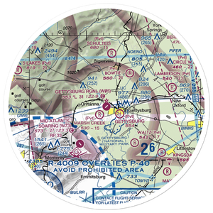 Gettysburg Regional Airport (W05) VFR Sectional Sticker (30 mile)