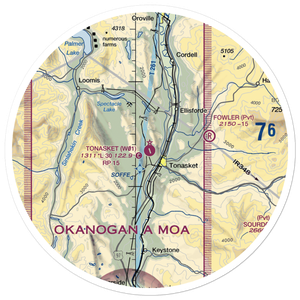 Tonasket Municipal Airport (W01) VFR Sectional Sticker (30 mile)