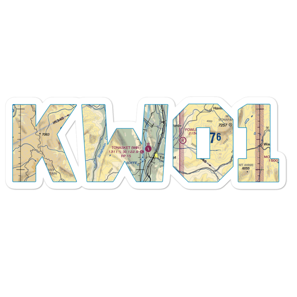 Tonasket Municipal Airport (W01) VFR Sectional Sticker 