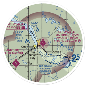 Ortonville Municipal Martinson Field (VVV) VFR Sectional Sticker (20 mile)