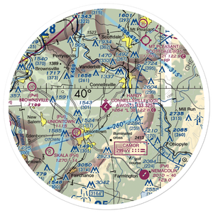 Joseph A. Hardy Connellsville Airport (VVS) VFR Sectional Sticker (30 mile)