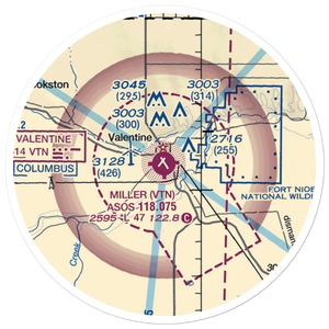 Miller Field (VTN) VFR Sectional Sticker (20 mile)