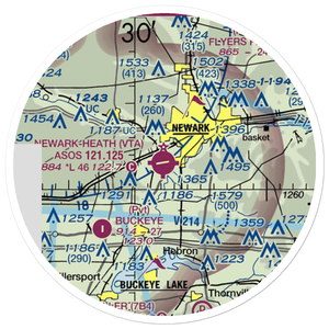 Newark Heath Airport (VTA) VFR Sectional Sticker (20 mile)