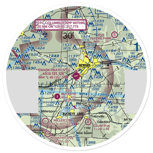 Newark Heath Airport (VTA) VFR Sectional Sticker (30 mile)