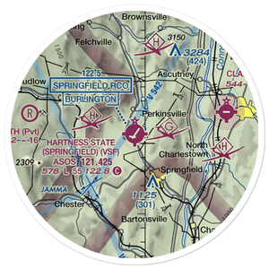 Hartness State (Springfield) Airport (VSF) VFR Sectional Sticker (20 mile)