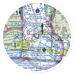 Destin-Ft Walton Beach Airport (VPS) VFR Sectional Sticker (30 mile)