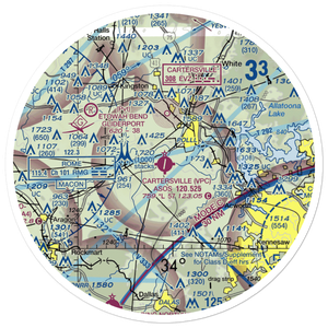Cartersville Airport (VPC) VFR Sectional Sticker (30 mile)