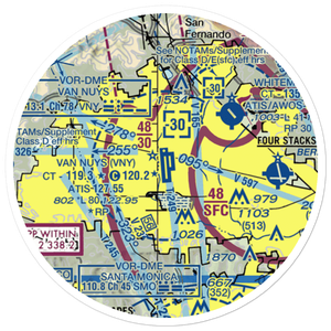 Van Nuys Airport (VNY) VFR Sectional Sticker (20 mile)