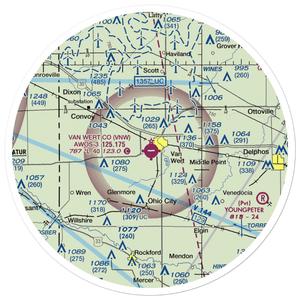 Van Wert County Airport (VNW) VFR Sectional Sticker (30 mile)