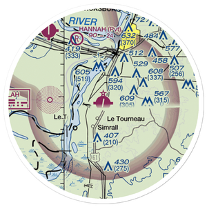 Vicksburg Municipal Airport (VKS) VFR Sectional Sticker (20 mile)