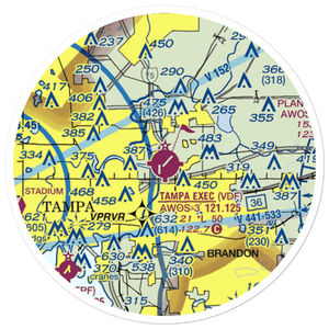 Tampa Executive Airport (VDF) VFR Sectional Sticker (20 mile)