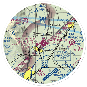 Nut Tree Airport (VCB) VFR Sectional Sticker (20 mile)