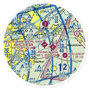South Jersey Regional Airport (VAY) VFR Sectional Sticker (20 mile)