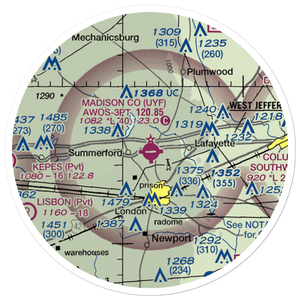 Madison County Airport (UYF) VFR Sectional Sticker (20 mile)