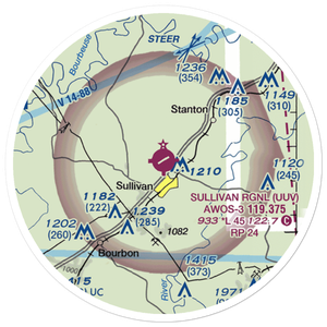 Sullivan Regional Airport (UUV) VFR Sectional Sticker (20 mile)