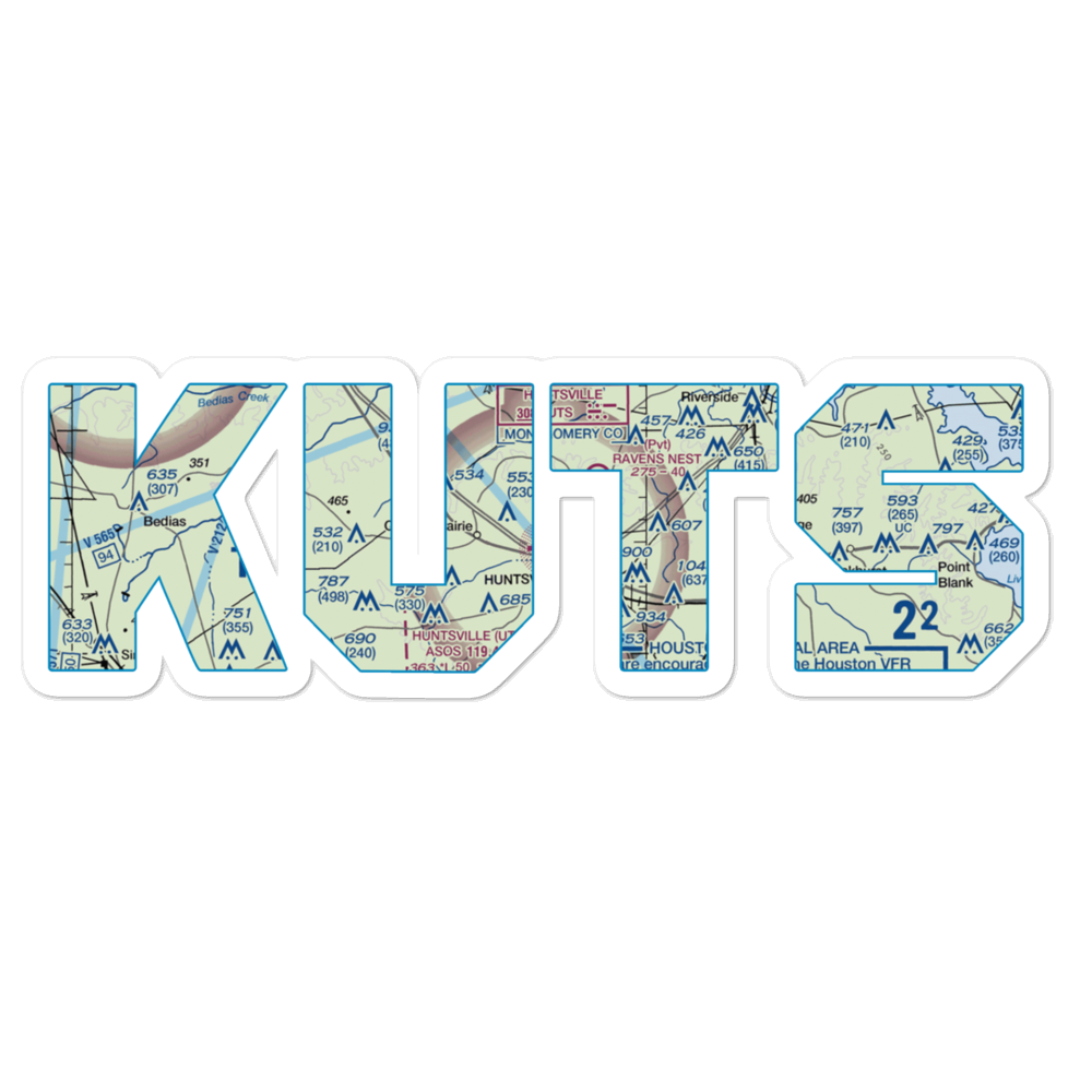 Huntsville Regional Airport (UTS) VFR Sectional Sticker 