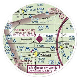 Fulton County Airport (USE) VFR Sectional Sticker (20 mile)